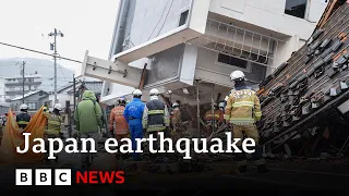 Japan earthquake: Death toll climbs to 64 as rescuers race to survivors | BBC News