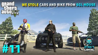 WE STOLE CARS AND BIKE FROM STREET GANG LEADERS HOUSE | GTA V BANGLA GAMEPLAY #11