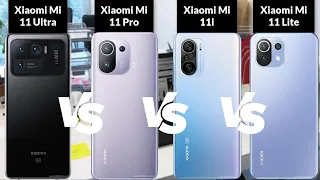 Xiaomi Mi 11 Ultra vs Xiaomi Mi 11 Pro vs Xiaomi Mi 11i vs Xiaomi Mi 11 Lite