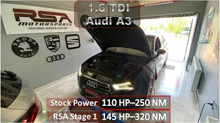 Audi A3 1.6 TDI Stronic 145hp 320nm | RSA Motorsports Stage1| Stock vs Tune | 60 - 160 km/h GPS Test