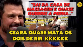 Ceara na casa de Massagem | Ceara conta que quase quebra o pé na casa de massagem