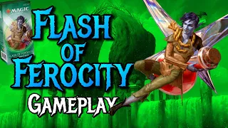 FLASH OF FEROCITY Challenger Deck Gameplay - Magic Arena