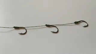 How to tie three fishing hooks to a fishing line