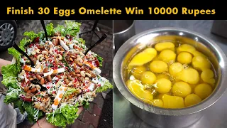 Finish 30 Eggs Omelette & Win 10000 Rupees l Rajeev Bhai Ka Mashoor Omelette l Delhi Street Food
