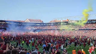 AC Sparta Praha - Plzeň 27.5.2023 (0:1) mistrovské oslavy - konec utkání a náběh na hrací plochu