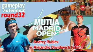 Andrey Rublev     vs Alejandro Davidovich Fokina    🏆 ⚽ Madrid  Open (04/28/2024) 🎮 gameplay AO  2