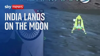 India lands a spacecraft on the moon's south pole