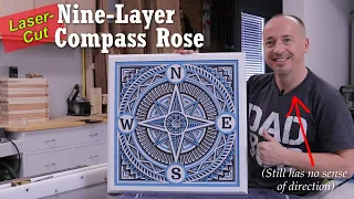 Nine-Layer Compass Rose Art - LASER CUT