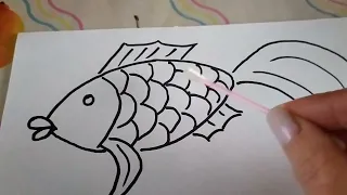 Заняття з  малювання для раннього віку " Чарівна рибка".