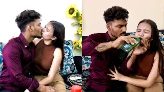 Drunk Prank on My Girlfriend || Real kissing Prank || Arun Rathore