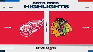 NHL Pre-Season Highlights | Red Wings vs. Blackhawks - October 3, 2023