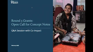 Q&A Session, Co-Impact: Round 3 Open Call for Concept Notes | Webinar #3 Wednesday, 18 March 2020