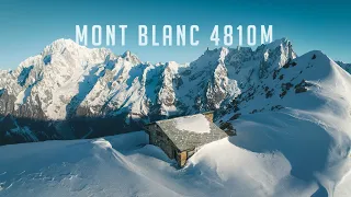 Solo Night in a remote cabin in front of Mont Blanc
