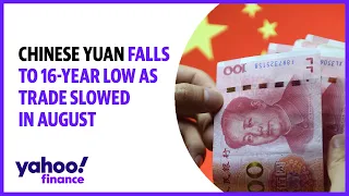 Chinese yuan falls to 16-year low as trade slowed in August