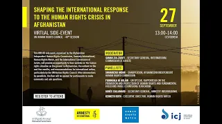 Kenneth Roth - Shaping the International Response to the Human Rights Crisis in Afghanistan