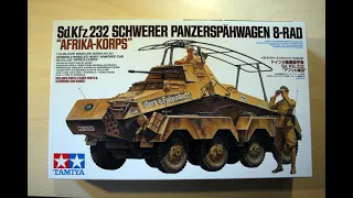 Tamiya Sd.kfz.232 Schwerer Panzerspahwagen 8-RAD Afrika-korps 1/35 обзор содержимого набора
