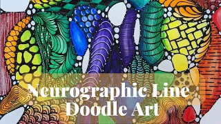 Rainbow Neurographic Line Doodle Art