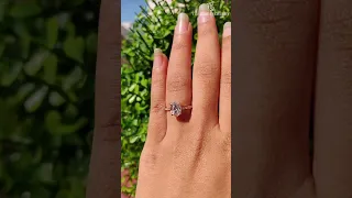 1.25CT Oval Cut Moissanite Solitaire Engagement Ring, Oval Hidden Halo Ring, Solitaire With Accent 🧿
