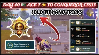 DAY 40 🇵🇰 ACE 7 STAR TO CONQUEROR C5S13 | SOLO TIPS AND TRICKS | ROAD TO CONQUEROR #pubgmobile