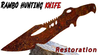 restoration abandoned very rusty Special  Rambo hunting knife