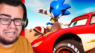 Reacting to SONIC vs LIGHTNING MCQUEEN!