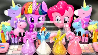 [ASMR]My Little Pony Slime Mixing Eyeshadow, Shiny Random Things Into  Slime satisfying 리틀포니슬라임(67)