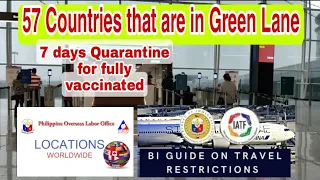 Countries that are in Green lanes for fully vaccinated only do 7 day Quarantine in the Philippines