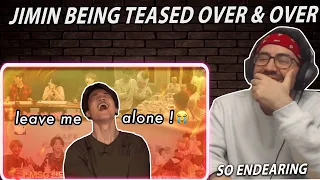 Try not to smile!  - BTS not letting Jimin breathe in peace 😭 | Reaction