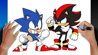 como DESENHAR o SONIC e SHADOW CLASSIC