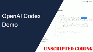 OpenAI Codex demonstration: AI writing computer code? | Unscripted Coding