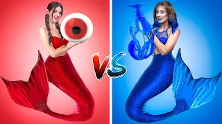 Rote vs Blaue Farb- Challenge / Eine Farbe für 24 Stunden