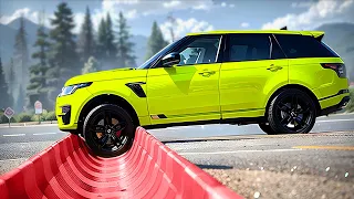 Cars vs Upside Down Speed Bumps x Stairs x Ledges on the Road ▶️ BeamNG Drive