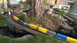 Container train on my Lego Garden Railway Bærensbanen