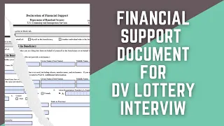 Financial Support Document for DV Lottery Interview | Green Card