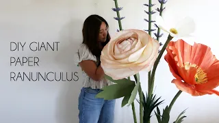 DIY Giant Paper Ranunculus Flower Backdrop (How to make paper flowers)