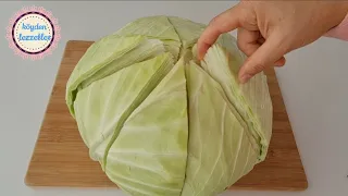 Cut the cabbage like this. The result is incredible. It's even tastier than meat.