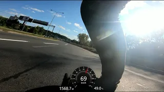 Electric skateboard goes nuts (82 km/h)