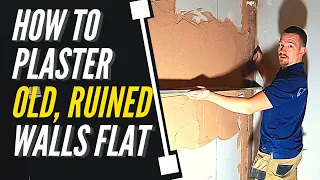 TRADE SECRETS/ How To Plaster OLD UNEVEN Walls (FLAT & PLUMB)