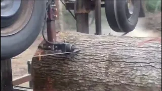 Homemade Band Sawmill Making Lumber