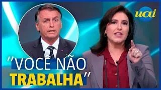 Tebet a Bolsonaro no debate do SBT: 'Você mente'