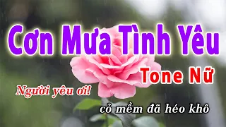 Cơn Mưa Tình Yêu Karaoke Tone Nữ | Huy Hoàng Karaoke