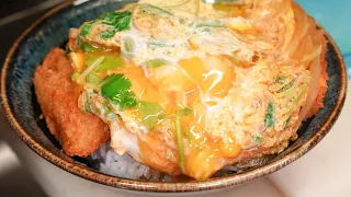 Japanese Street Food Katsudon Seafood Rice Bowl ASMR
