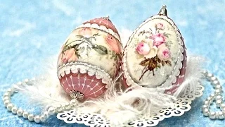 Decoupage easter eggs with roses -  DIY  By Catherine :)