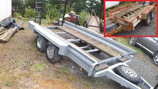 Restoring a Transport Trailer - Removing Rust, Making Axles, New Springs, New Brakes..