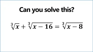A challenging sum of cube roots problem