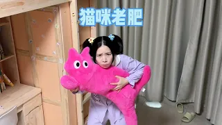 继乌龟壳抱枕之后，林呱呱又拥有了一只猫咪抱枕～【硬核妈妈丽洁】