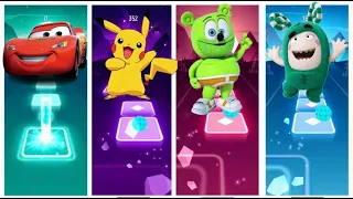 Tiles Hop Dance:McQueen 🆚 Pikachu 🆚 Gummy Bear 🆚 Oddbods | 🆚 | Tilse Hop Fun