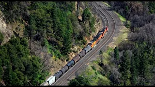 BNSF Freight Trains On the Feather River Canyon