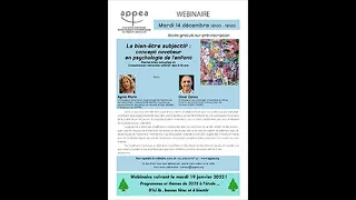 Replay Webinaire "Le bien-être subjectif : concept novateur en psychologie de l’enfant"