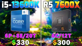 Core i5 13600K vs Ryzen 5 7600X | PC gameplay Tested (RTX 4090 24GB)